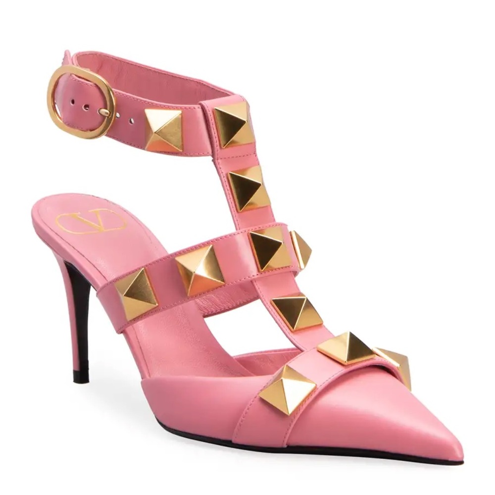 Valentino Pink Roman Stud Heels